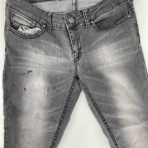 Women's Gray Stretch Jeans Jeggings  7 For All Mankind Size 12